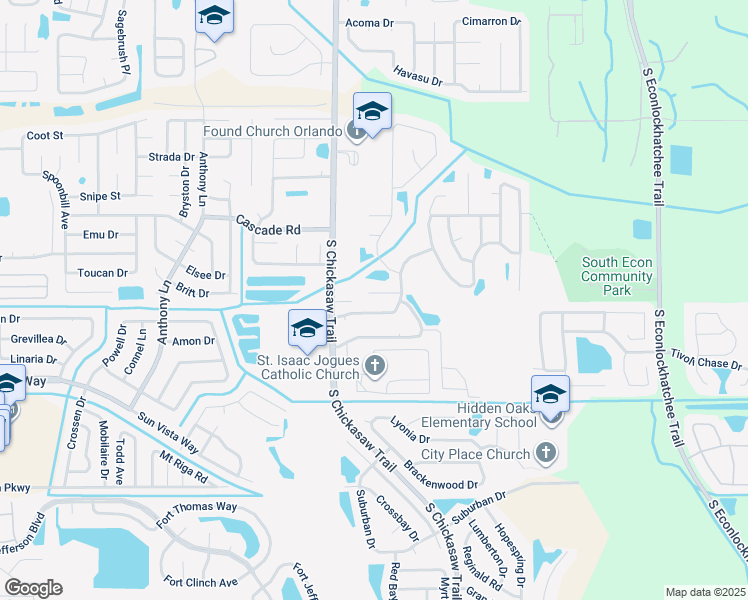 map of restaurants, bars, coffee shops, grocery stores, and more near 8624 Otter Creek Court in Orlando