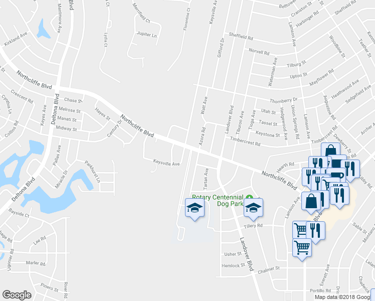 map of restaurants, bars, coffee shops, grocery stores, and more near 4760 Keysville Avenue in Spring Hill