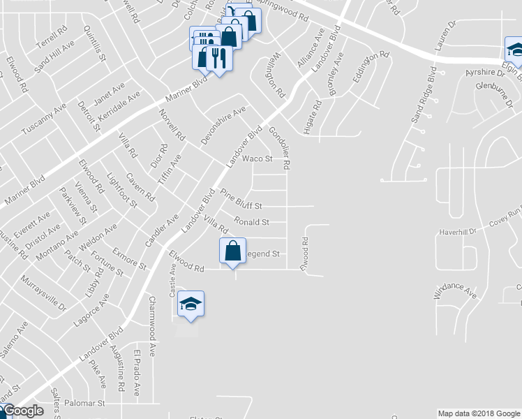map of restaurants, bars, coffee shops, grocery stores, and more near 12260 Pine Bluff Street in Spring Hill