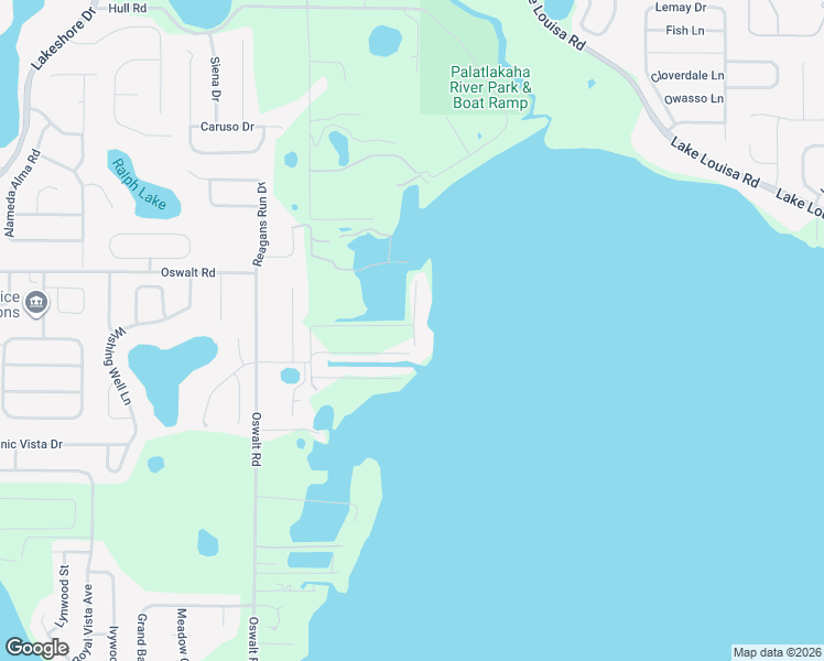map of restaurants, bars, coffee shops, grocery stores, and more near 10212 Murray Road in Clermont