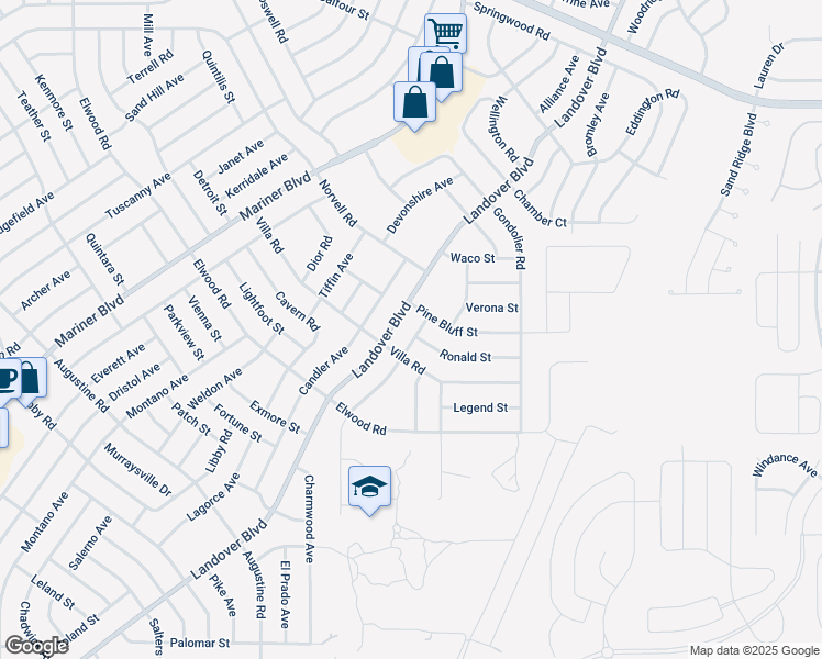 map of restaurants, bars, coffee shops, grocery stores, and more near 4331 Castle Avenue in Spring Hill
