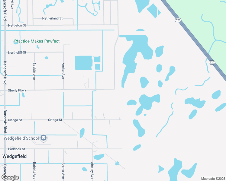 map of restaurants, bars, coffee shops, grocery stores, and more near 20924 Oberly Parkway in Orlando