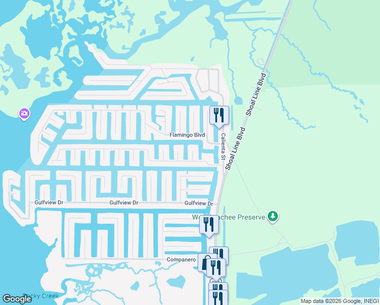 map of restaurants, bars, coffee shops, grocery stores, and more near 4391 1st Isle Drive in Hernando Beach