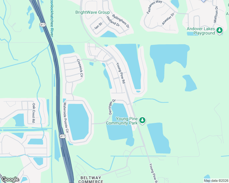 map of restaurants, bars, coffee shops, grocery stores, and more near 10341 Manderley Way in Orlando