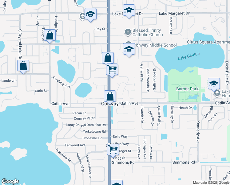 map of restaurants, bars, coffee shops, grocery stores, and more near 4415 Seawater Street in Orlando