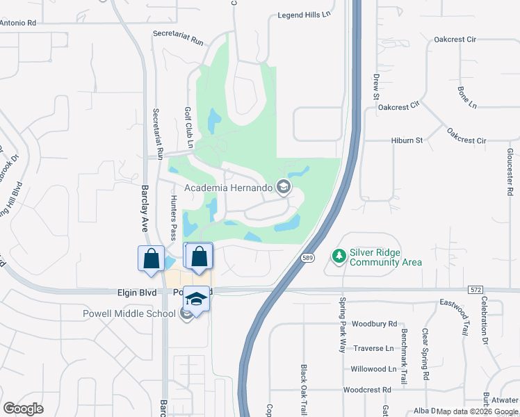 map of restaurants, bars, coffee shops, grocery stores, and more near 14476 Middle Fairway Drive in Brooksville