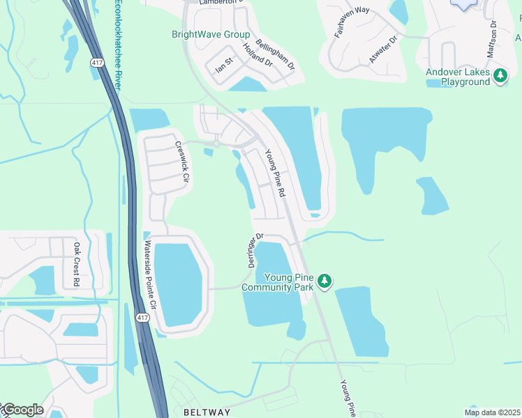 map of restaurants, bars, coffee shops, grocery stores, and more near 3538 Victoria Pines Drive in Orlando
