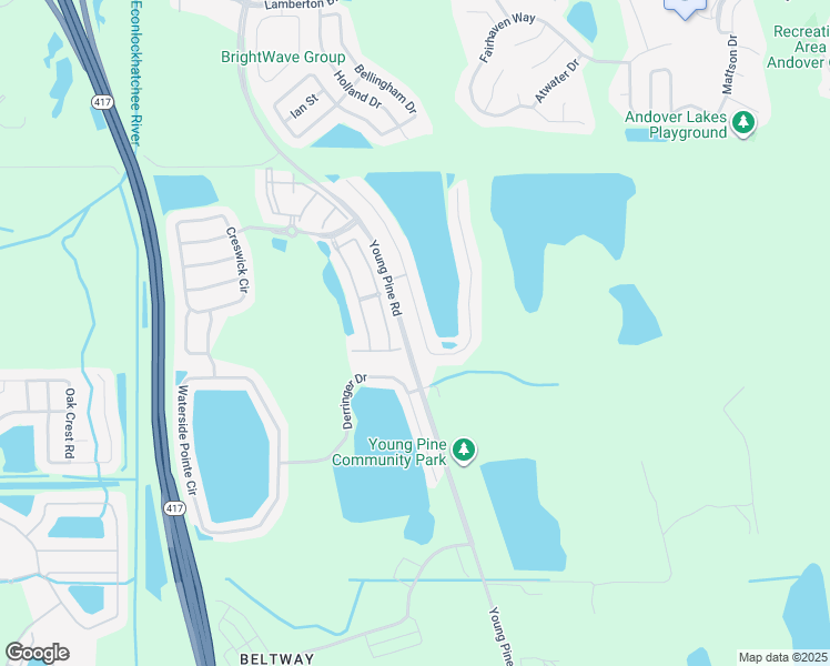 map of restaurants, bars, coffee shops, grocery stores, and more near 3506 Benson Park Boulevard in Orlando