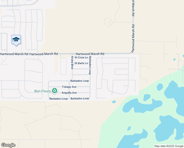 map of restaurants, bars, coffee shops, grocery stores, and more near 4453 Barbados Loop in Clermont