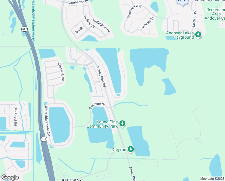 map of restaurants, bars, coffee shops, grocery stores, and more near 3481 Benson Park Boulevard in Orlando
