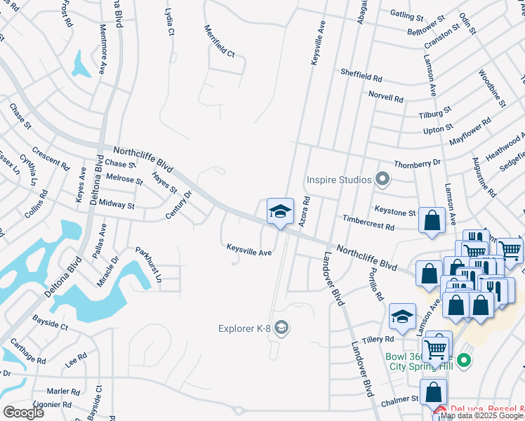 map of restaurants, bars, coffee shops, grocery stores, and more near 4339 Puritan Lane in Spring Hill