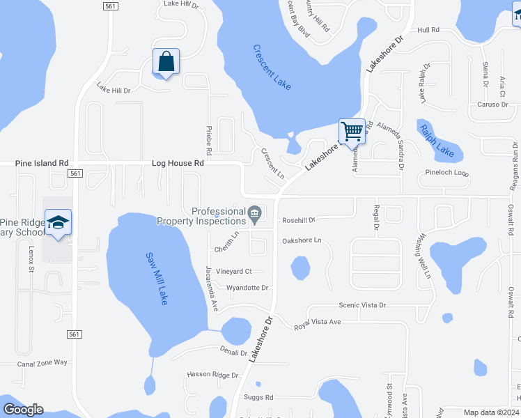 map of restaurants, bars, coffee shops, grocery stores, and more near 10324 Cayo Costa Court in Clermont