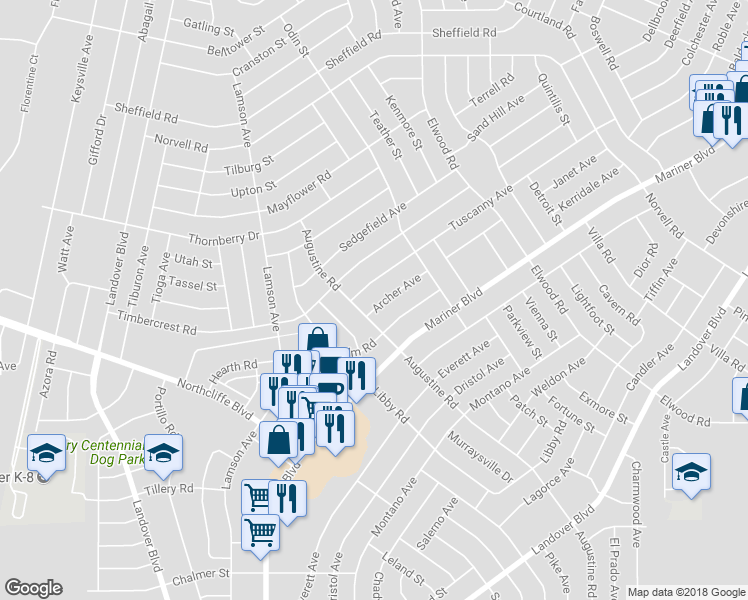 map of restaurants, bars, coffee shops, grocery stores, and more near 11183 Archer Avenue in Spring Hill