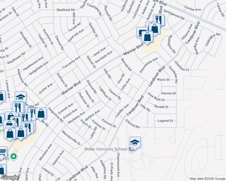 map of restaurants, bars, coffee shops, grocery stores, and more near 12029 Cavern Rd in Spring Hill