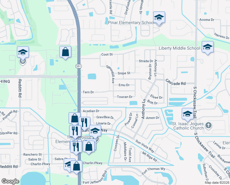 map of restaurants, bars, coffee shops, grocery stores, and more near 7704 Tern Drive in Orlando