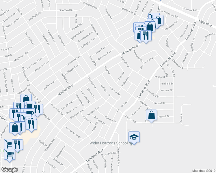 map of restaurants, bars, coffee shops, grocery stores, and more near 12012 Cavern Road in Spring Hill
