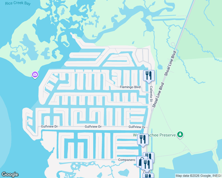 map of restaurants, bars, coffee shops, grocery stores, and more near 4442 San Juan Drive in Hernando Beach