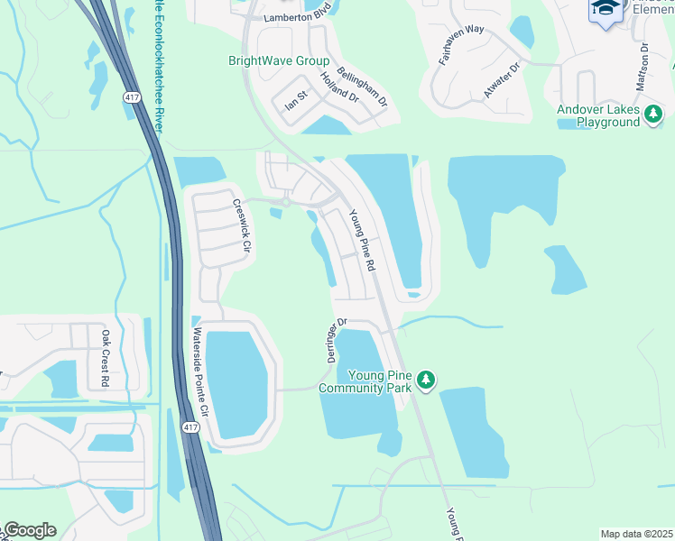 map of restaurants, bars, coffee shops, grocery stores, and more near 3538 Victoria Pines Drive in Orlando
