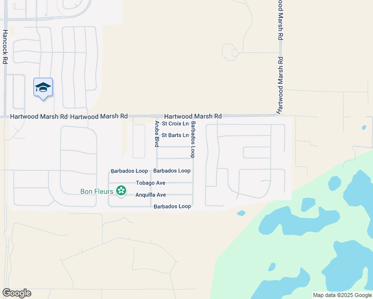 map of restaurants, bars, coffee shops, grocery stores, and more near 3325 Saint Martin Lane in Clermont