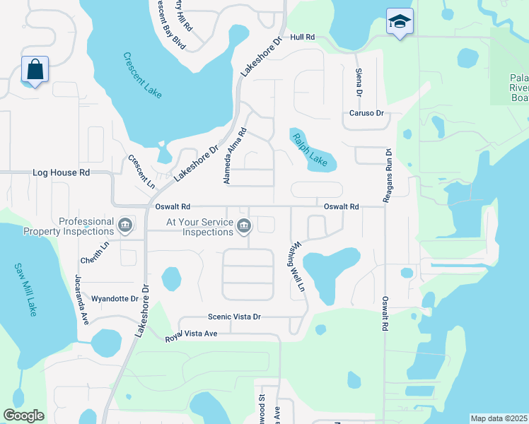 map of restaurants, bars, coffee shops, grocery stores, and more near 11413 Patrico Loop in Clermont