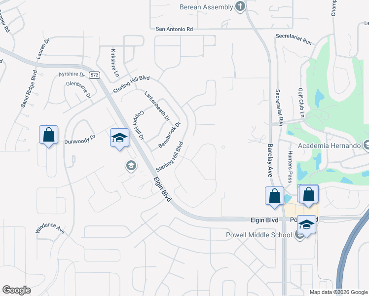 map of restaurants, bars, coffee shops, grocery stores, and more near 4467 Marsalis Court in Spring Hill