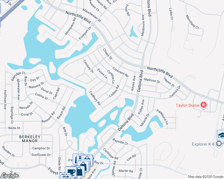 map of restaurants, bars, coffee shops, grocery stores, and more near 4449 Collins Road in Spring Hill