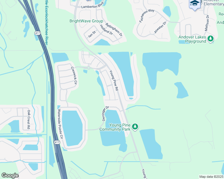 map of restaurants, bars, coffee shops, grocery stores, and more near 3538 Victoria Pines Drive in Orlando
