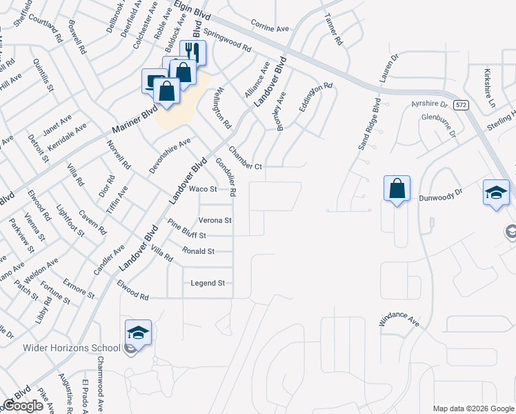 map of restaurants, bars, coffee shops, grocery stores, and more near 4952 Sutherland Street in Spring Hill
