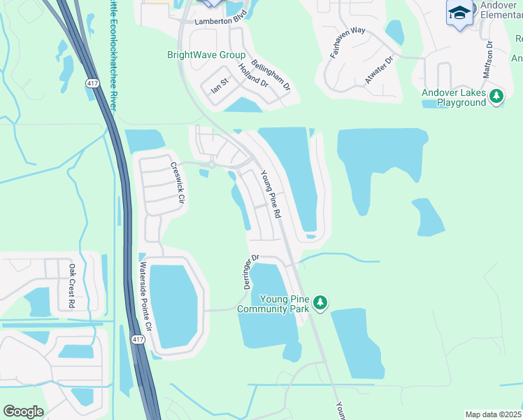 map of restaurants, bars, coffee shops, grocery stores, and more near 3538 Victoria Pines Drive in Orlando