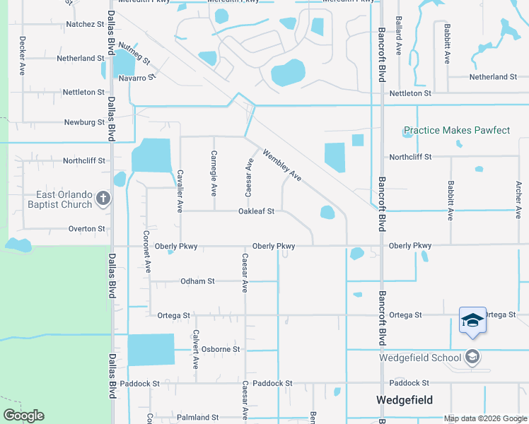map of restaurants, bars, coffee shops, grocery stores, and more near 4529 Caesar Avenue in Orlando