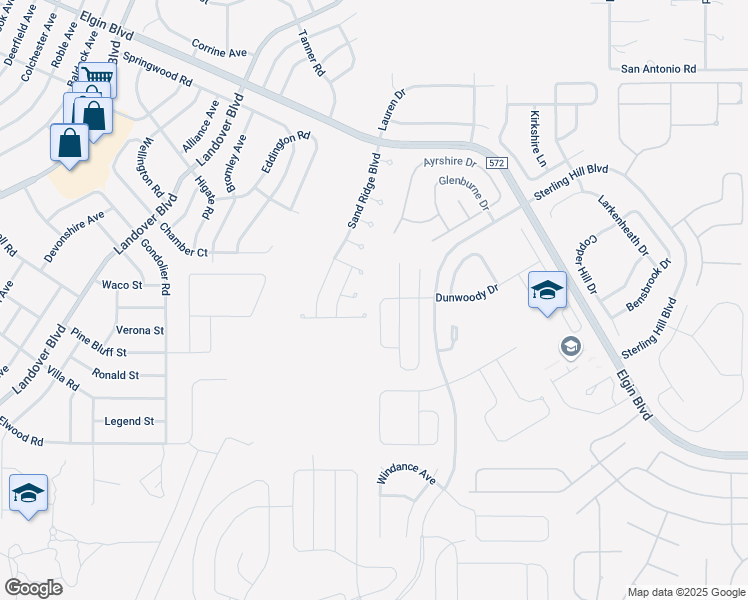 map of restaurants, bars, coffee shops, grocery stores, and more near 13443 Mandalay Place in Spring Hill