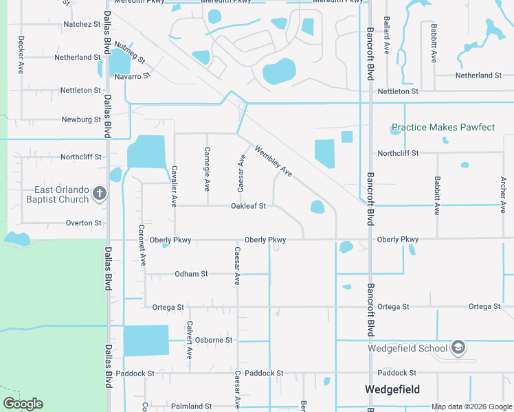 map of restaurants, bars, coffee shops, grocery stores, and more near 4529 Caesar Avenue in Orlando