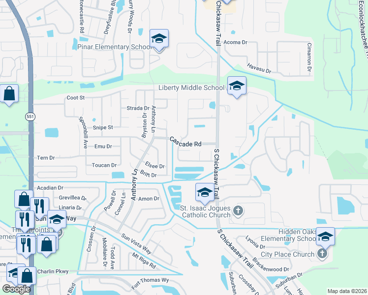 map of restaurants, bars, coffee shops, grocery stores, and more near 4003 Spring Breeze Drive in Orlando