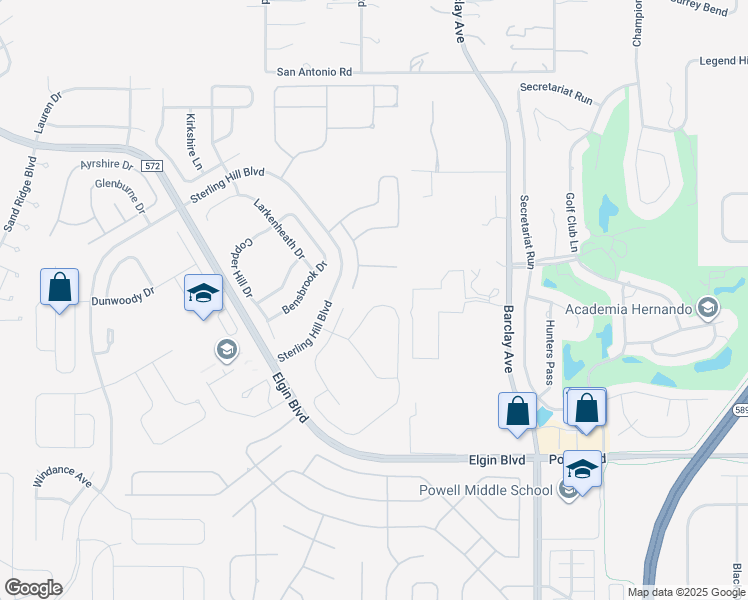 map of restaurants, bars, coffee shops, grocery stores, and more near 4230 Braemere Drive in Spring Hill