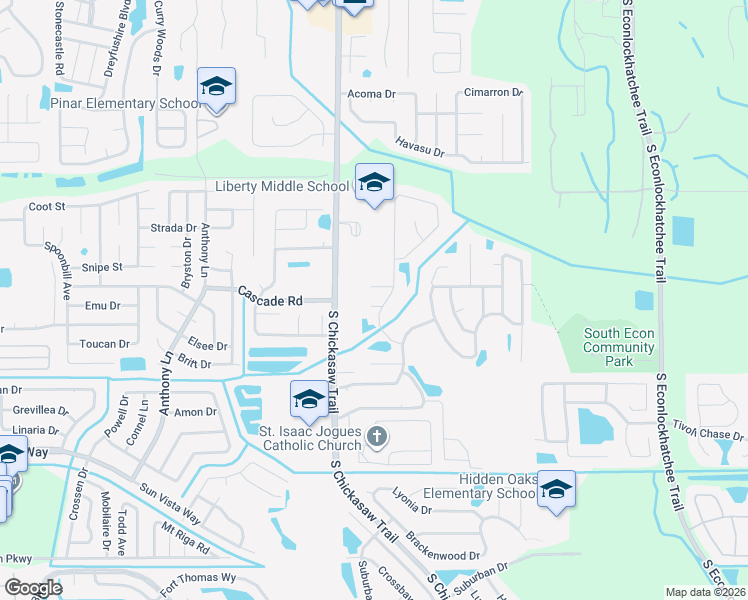 map of restaurants, bars, coffee shops, grocery stores, and more near 8626 Redskin Court in Orlando
