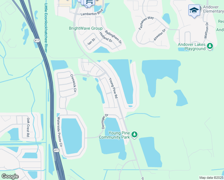 map of restaurants, bars, coffee shops, grocery stores, and more near 3408 Benson Park Boulevard in Orlando