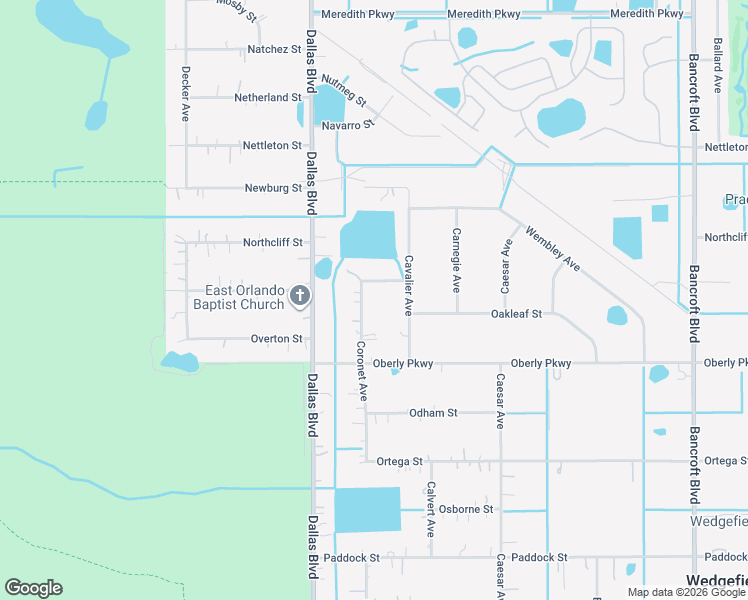 map of restaurants, bars, coffee shops, grocery stores, and more near 3326 Coronet Avenue in Orlando