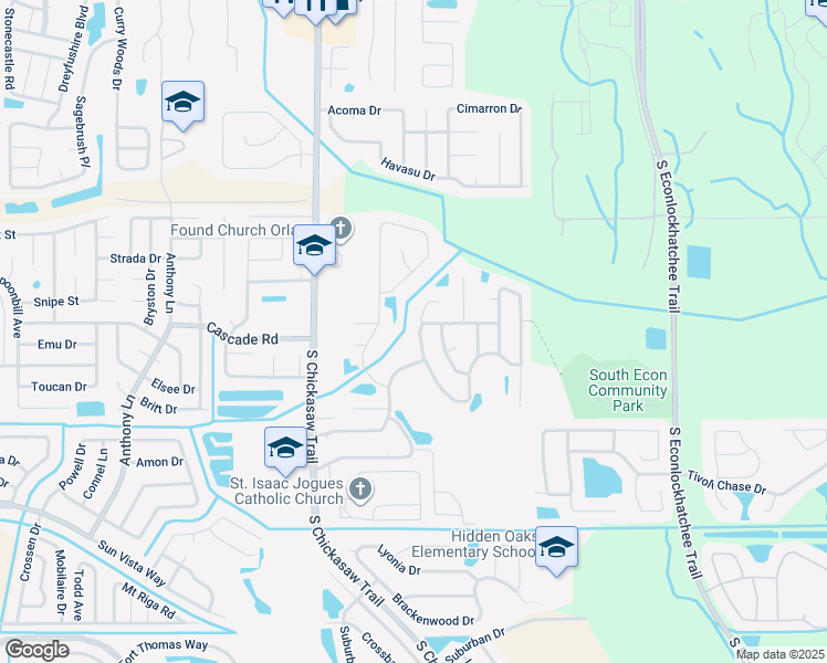 map of restaurants, bars, coffee shops, grocery stores, and more near 3710 Running Water Drive in Orlando