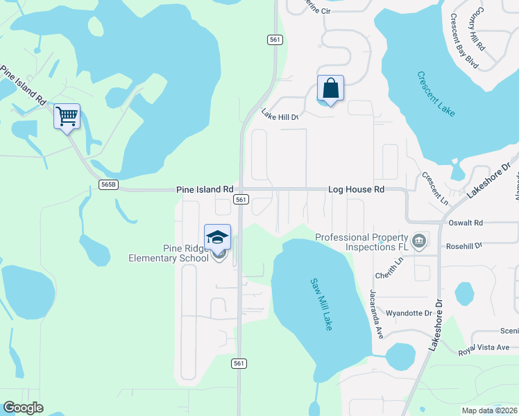 map of restaurants, bars, coffee shops, grocery stores, and more near 10423 Lake Hasson Circle in Clermont