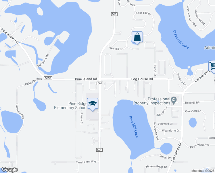 map of restaurants, bars, coffee shops, grocery stores, and more near 10423 Lake Hasson Circle in Clermont
