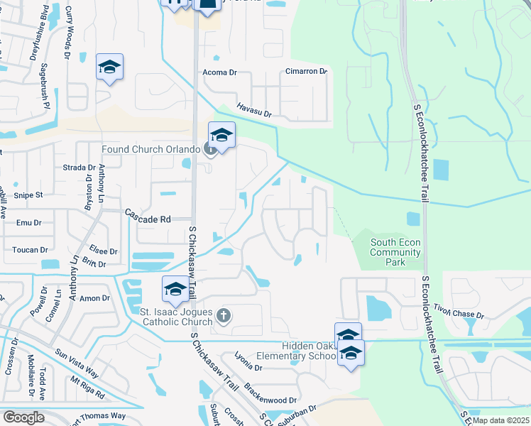 map of restaurants, bars, coffee shops, grocery stores, and more near 3710 Running Water Drive in Orlando