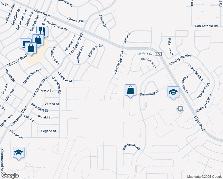 map of restaurants, bars, coffee shops, grocery stores, and more near 4305 High Ridge Avenue in Spring Hill