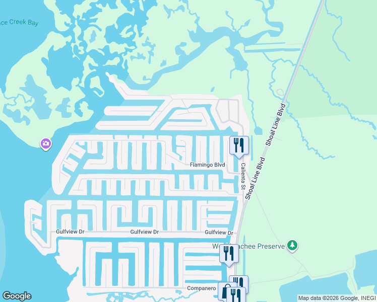 map of restaurants, bars, coffee shops, grocery stores, and more near 4482 Kingston Drive in Hernando Beach