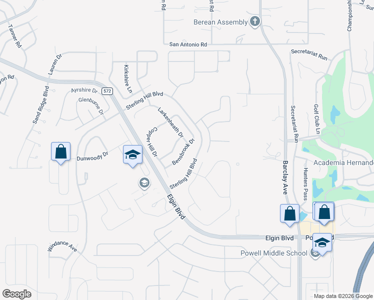 map of restaurants, bars, coffee shops, grocery stores, and more near 14318 Bensbrook Drive in Spring Hill