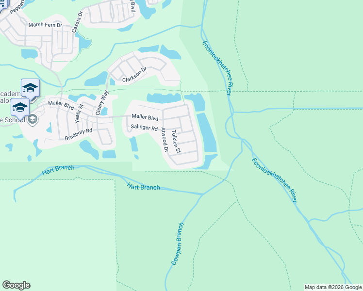 map of restaurants, bars, coffee shops, grocery stores, and more near 14710 Capote Lane in Orlando