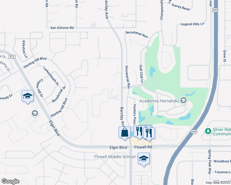 map of restaurants, bars, coffee shops, grocery stores, and more near 191 Astaire Lane in Spring Hill