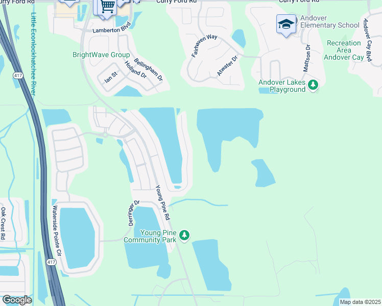 map of restaurants, bars, coffee shops, grocery stores, and more near 3766 Benson Park Boulevard in Orlando