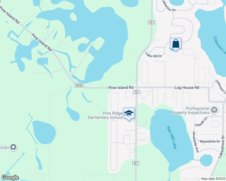 map of restaurants, bars, coffee shops, grocery stores, and more near 10300 Vista Pines Loop in Clermont