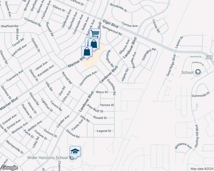 map of restaurants, bars, coffee shops, grocery stores, and more near 4424 Ohara Street in Spring Hill