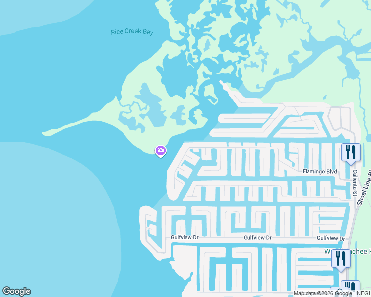 map of restaurants, bars, coffee shops, grocery stores, and more near 3267 Flamingo Boulevard in Hernando Beach